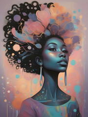 Black Girl Surreal Illustration Art