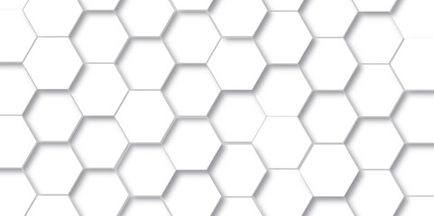 Abstract background with hexagon, modern abstract vector polygonal pattern. Futuristic abstract honeycomb technology white background. Luxury white hexagon pattern.