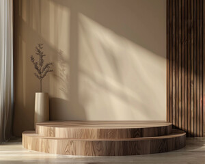 podium  wooden simple and luxurious feel 