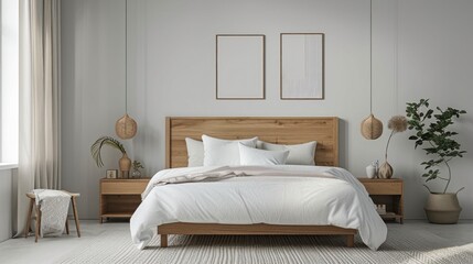 Scandinavian interior design of the modern bedroom