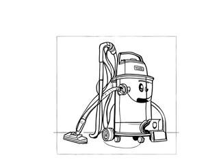 Naklejka premium illustration of a vacume cleaner