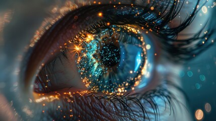 eye of futuristic and innovative imagery AI and automation reshapes the contours of business processes.