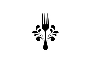 Vintage Cutlery Logo: Abstract Vector Illustration of Fork. Simple Icon.