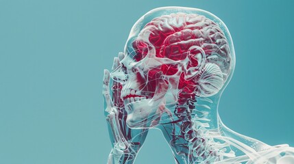 Detailed Brain Structure Showing Pain and Headache