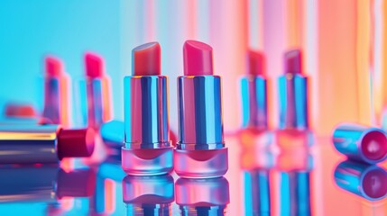Lip balms tenderly wrapped in a highspeed action cosmetic scene, displayed against a colorful backdrop that suggests everyday use, with a luxury style sharpened for visual impact