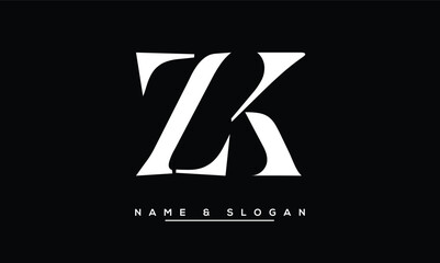 ZK, KZ, Z, K Abstract Letters Logo Monogram