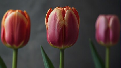 close up beauty bloom tulip with copyspace 