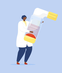 Male doctor in a white coat on a blue background