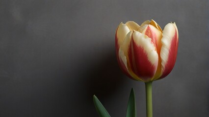 close up beauty bloom tulip with copyspace 