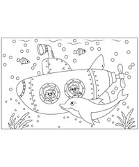 Dolphin coloring pages for kids
