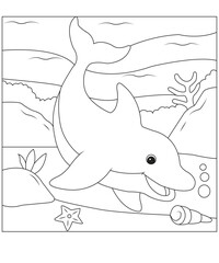 Dolphin coloring pages for kids