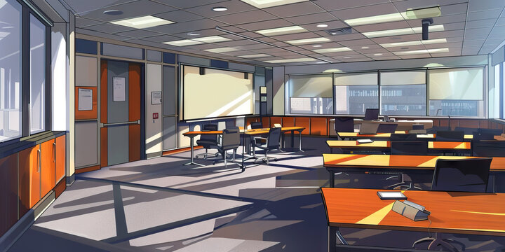 Training Area Floor: Showing a dedicated space for new employee training, with training materials, seating, and training stations