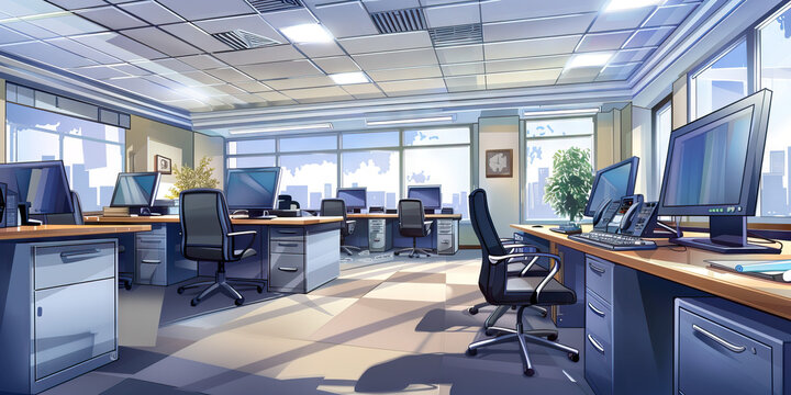 Training Area Floor: Showing a dedicated space for new employee training, with training materials, seating, and training stations