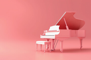 Elegant Pink Grand Piano