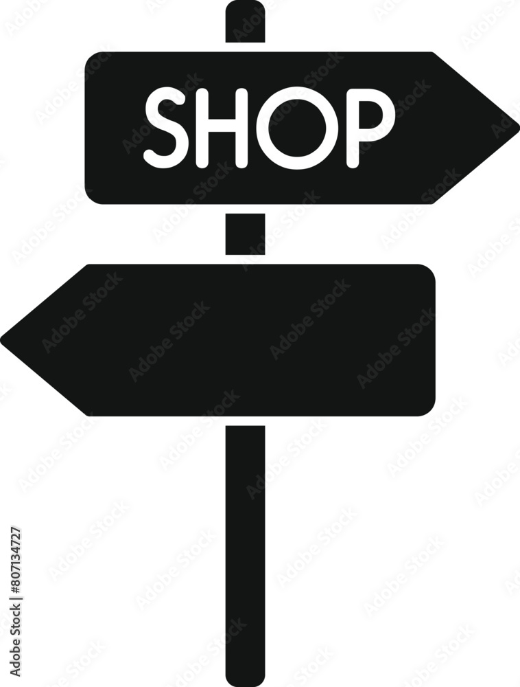 Canvas Prints shop direction road board icon simple vector. online map search. global find