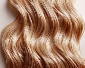 Fototapeta premium Macro photography of light blond hair, individual strands highlighted, showing natural shine and smoothness, isolated on a clean white background