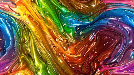 Vibrant Swirling Fluid Shapes in Colorful Digital Abstract Art Background