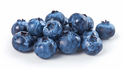 Blueberries on white background