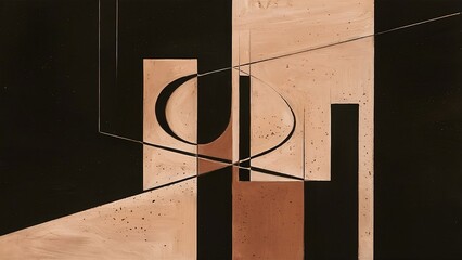 An abstract minimalist background is used, black and brown colors, pastel painting technique.