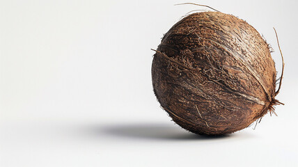 Coconut on white background