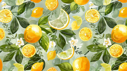 Fresh Lemon Pattern backgrond