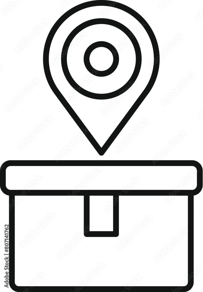 Poster store locator parcel icon outline vector. target badge. pointer location