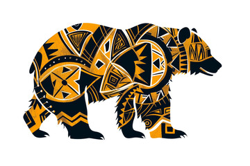 bear with geometric patterns