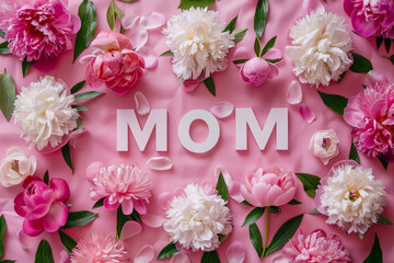 Mom word for  Mother's Day Floral Greeting Card