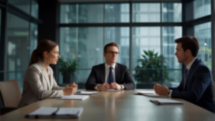 Fototapeta premium business people working together Blurred Business Meeting Abstract Office Background 