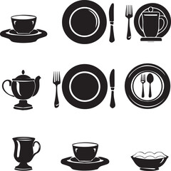 set of coffee cups and saucers