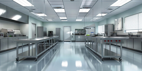 Food Safety Training Area Floor: Featuring a designated area for conducting food safety training sessions, with training materials and equipment