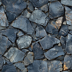 Rugged texture of cracked slate rocks