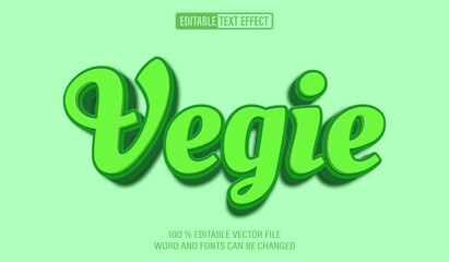 Editable 3d text style effect - Vegetable text effect Template