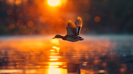Duck In Flight