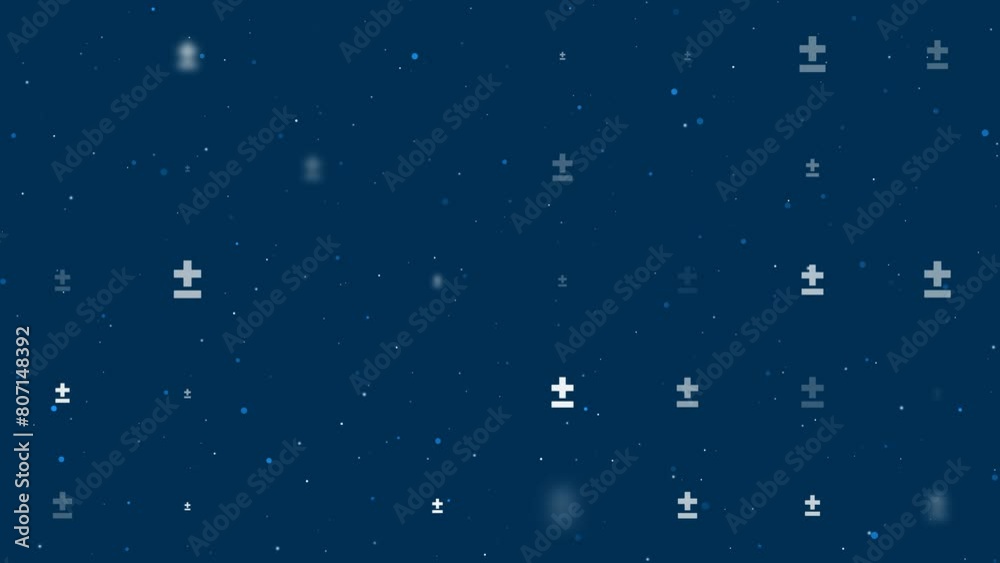 Poster template animation of evenly spaced plus–minus signs of different sizes and opacity. animation of tr