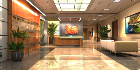 Employee Recognition and Rewards Area Floor: Displaying a designated area for recognizing and rewarding employees for their achievements, with recognition boards and rewards display