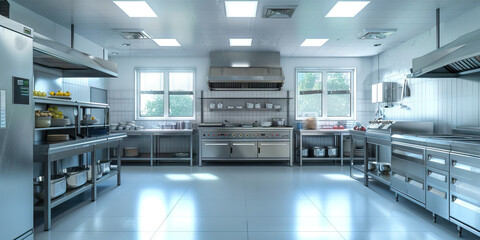 Food Preparation Training Area Floor: Showing a dedicated area for training employees in food preparation techniques, with training stations and demonstration areas