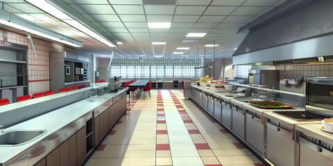 Food Preparation Training Area Floor: Showing a dedicated area for training employees in food preparation techniques, with training stations and demonstration areas