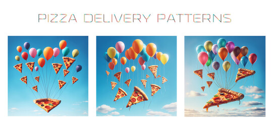 Pizza and balloons.