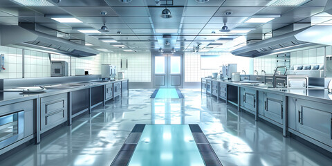 Food Safety Inspection and Compliance Area Floor: Displaying a designated area for conducting food safety inspections and ensuring compliance with health regulations