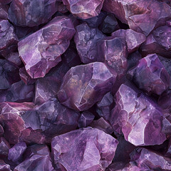 Glowing purple crystals on deep black background