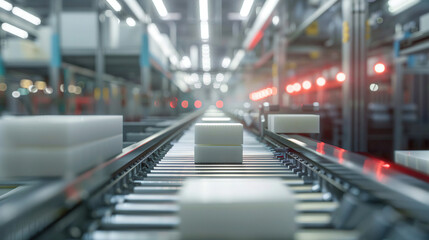 Fototapeta premium moving escalator in subway