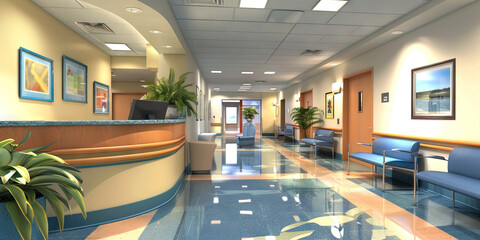 Health and Wellness Promotion Area Floor: Showing a designated area for promoting health and wellness initiatives, with educational materials and wellness program information