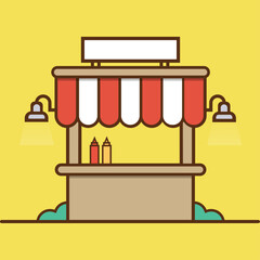 Food Stall - Flat Vector Design