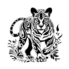 snow leopard illustration