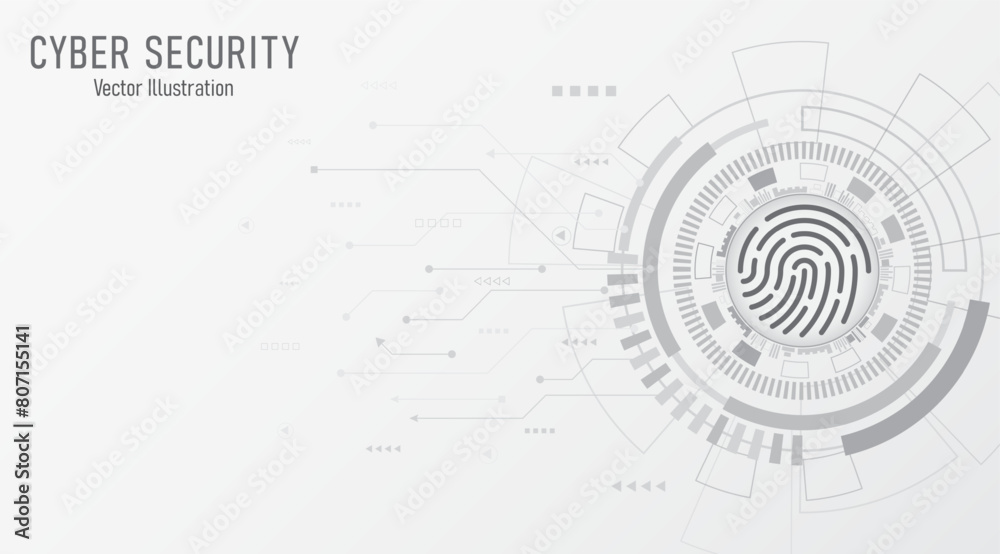 Poster Cyber security technology on circuit line. Abstract background