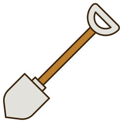 shovel illustration, agricultural construction equipment