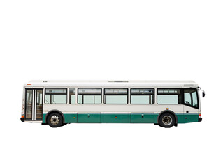a white and green bus