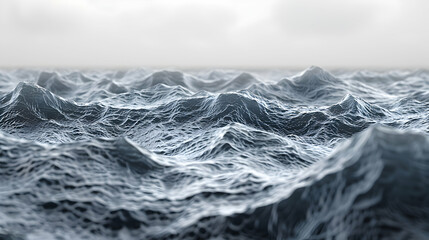 Flowing Information: Algorithmic Ocean Waves in a Photo Realistic Concept of Symbolic Waves