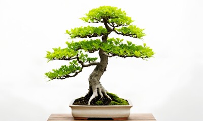 a bonsai tree isolated on white background